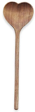 1 Pack Wooden Heart Shaped Spoon Long Handle Wood Kitchen Utensils for Cooking Mixing