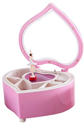 Stronrive Herz-Spieluhr | Musikalische Schmuck-Aufbewahrungsbox für Mädchen - Schmuckschatulle für Mädchen, Schmuckschatulle für kleine Mädchen, Schmuckschatulle mit Musik für ädchen