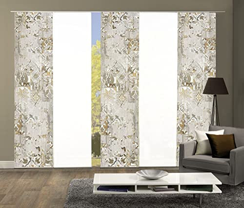 wohnfuehlidee 5er-Set Flächenvorhänge Marleen Blickdicht, Höhe 245 cm, Taupe