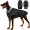 Hundejacke Wasserdicht, Hundemantel Fleece Gefüttert Warme Hundeweste Winterjacke Hunde Bekleidung Winddichter mit Reflexstreifen für Winter(Schwarz, XL)