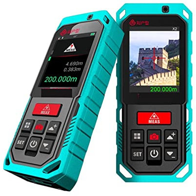 Land Area Meter S2 Laser Rangefinder 60/80/100m Laser tape Rechargerable Handheld Laser Distance Measure Measure Distance, Area and Volume (Color : 1, Size : 80m) (1 200m)