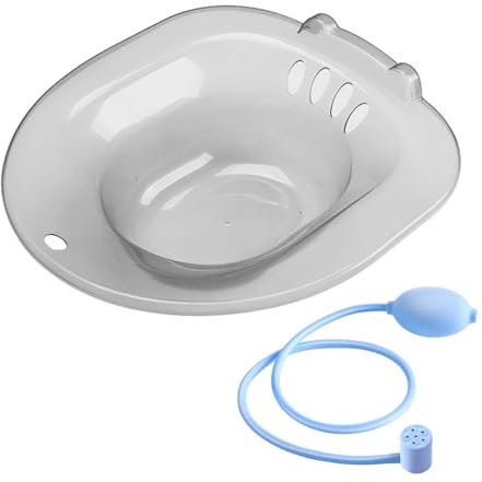 Folpus Siège de bain avec bidet de hanche, siège de toilette antidérapant pour femme assise, bol profond pour salle de bain, dortoir, salle de douche, gris A