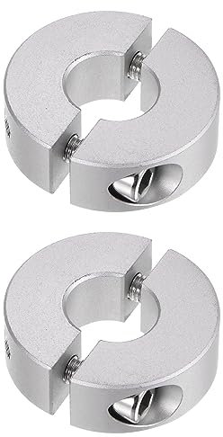 QUARKZMAN 2Stk Geteilte Stellringe 14mm 35mm AD 12mm Breite Aluminiumlegierung Tiefenanschlagringe Klemm für Stopfen Positionshalter Zahnräder Maschine Hilfsmittel Industrie Eloxierung