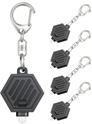 Uniclife 5 Pack LED Keychain Flashlight Mini LED Keychain Light 12 Lumen Portable Ultra Bright Battery Powered Key Ring Torch for Outdoor Camping Party Hiking and Emergency Lighting