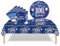 37Pcs 100th Birthday Tableware Set Navy Blue,100th Birthday Decorations with Party Paper Plates and Napkins,Plastic Table Cloth for Her His Women Men Happybirthday Table Decoration Dinnerware Supplies