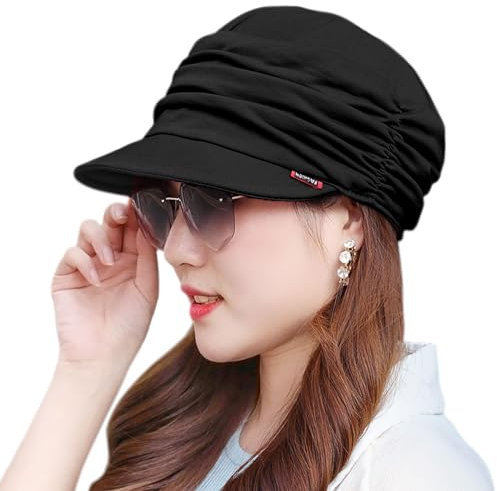 Chapeaux pour chimio – Casquette de baseball en bambou pour femme – Chapeaux de chimio en coton doux pour le cancer – Bonnet couvre-chef couvre-tête couvre-cheveux, Noir , taille unique
