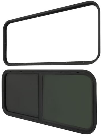 Begoniape Ventana lateral para caravana, 1000 x 400 mm, con protección contra insectos, para caravanas, caravanas, ventanas de cristal templado, mosquitera