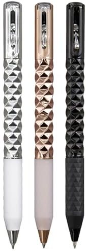 Begchy Geometrischer Metall-Knisterstift Fidget, Stressabbau-Metallformverschiebungs-Switchpen, 0,5 mm Einziehbarer Gelstift, Mehrfarbig