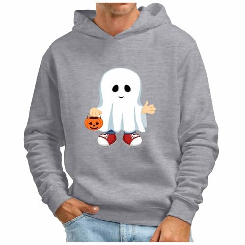 RUMAOZIA Halloween Hoodie Herren Basic Kapuzenpullover Langarm Sweatshirts Frühling Herbst Sweatshirt Sweatjacke Hip Hop Casual Kapuzenpulli Classic Männer Halloween Druck Pullover Hoodie