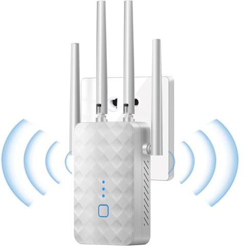 HERBYD WLAN Repeater 1200M - WiFi Extender mit Dualband 5 GHz & 2,4 GHz | WLAN Signalverstärker mit Ethernet-Anschluss für Zuhause