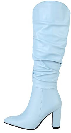 Stivaletti Donna Primaverili Stivali Donna Texani Alti Scarpe Stringate Basse Stivali Moto Donna Impermeabile Tacchi Donna Stivali Alti Donna sopra Il Ginocchio Senza Tacco