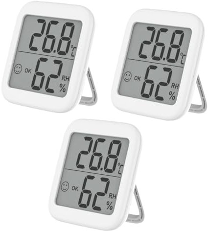 BCOATH 3stücke Präzises Digitales Thermometer Mit Hygrometer Für Innenbereich Temperatur Und Luftfeuchtigkeitsmesser Mit Lcd-anzeige Für Zuhause Und Büro