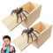 stroyayo 2 Stücke Spinne Streich-Box,Spider Prank Scare Box,Gummispinne,Scherzartikel für Halloween Streich,Spinne in Box,Holz Prank Spider Scare Box,für Kinder Erwachsene Party Favors Gifts