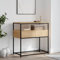 Console d’entrée 75x40x75 cm, Table d’appoint Effet chêne Sonoma, Structure en métal Noir, Pieds réglables, Table de Couloir Moderne pour Salon entrée ou Bureau