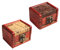 Qaixwuyi 2 Stück Mini Schatztruhe Vintage kleine Holzkiste Mini Schmuckkästchen Holz Schatzkiste Holz mit Schloss Kleine Holzkiste Vintage Schatzkiste Für Aufbewahrung Schmuck Halsketten Ohrringe