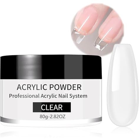 Clear Acrylic Powder - Large Capacity 80g for Nail Extension & Carving - No Lamp Needed - Acrylic False Nail Powder