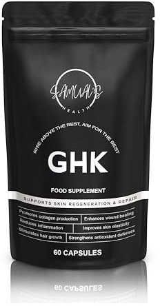 GHK-Cu Peptide Capsules – Copper Peptide Supplement for Hair, Skin & Nails – Natural Cellular Health & Recovery Support – Pure GHK CU Complex – 200mcg Copper Supplements - 60 Capsules (200mcg)