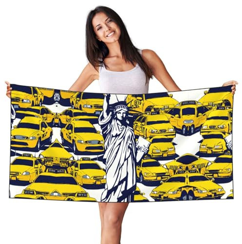 EdWal Süße Strandtücher, Stranddecke für Reisen, Schwimmbad, Picknick, Motiv: New York City, 70 x 140 cm