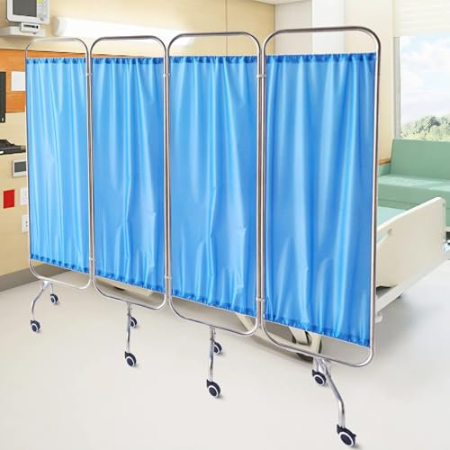 Medizinischer Sichtschutz / Raumteiler, faltbar, beweglicher Raumteiler aus Edelstahl für Kliniken, Erste Hilfe und Schönheitssalons, Höhe 150 cm