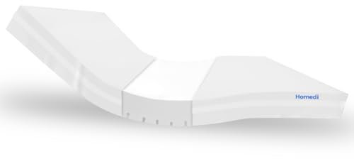 HOMEDI Colchón Geriátrico Hospitalario Articulado - Fabricado en España - Espuma HR Comfort Alta Densidad - Funda Sanitaria Impermeable y Transpirable - 105x190x15cm