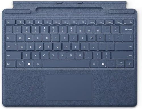 Microsoft Surface Pro - Tastiera con portapenne (per Surface Pro 8, 9, X) (QWERTZ Tedesco) con zaffiro (rigenerato)
