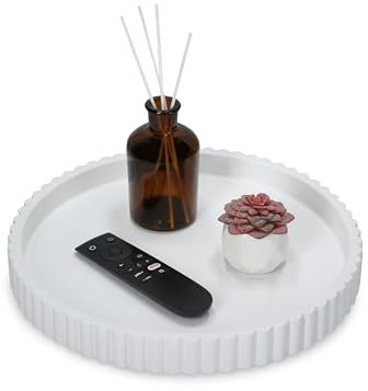 13-Inch Round Decorative Tray for Coffee Table Decor - Concrete Round Tray Home Decor Tray - Coffee Table Decor - Table Trays Decorative - Centerpiece Tray