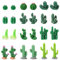 Lyreh 24pz Cactus Miniatura, 12 Diverse Misure Graziose Piccole Piante Grasse in Resina Accessori Decorativi per Interni Auto Ufficio Balcone Micro Paesaggio Cortile (Verde)