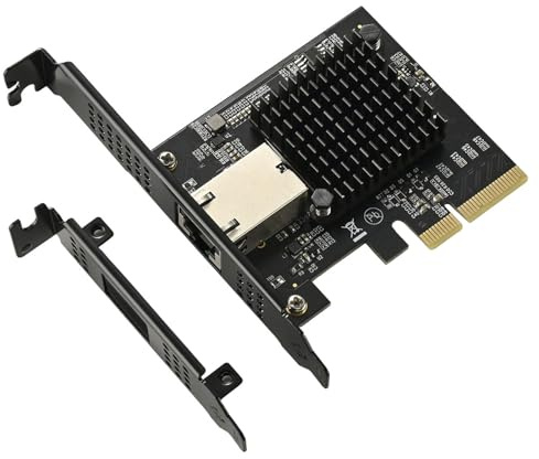 DIEKE Carte réseau PCIe 4 à port unique 10 Gbit/s Gigabit Ethernet pour ordinateurs de bureau