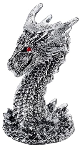PH PandaHall Dragon Head Crystal Ball Stand Resin Orb Holder Base Crystal Ball Holder Crystal Sphere Stand Sphere Holder for 40~60mm Sphere Photography Props Room Home Table Decoration, Silver