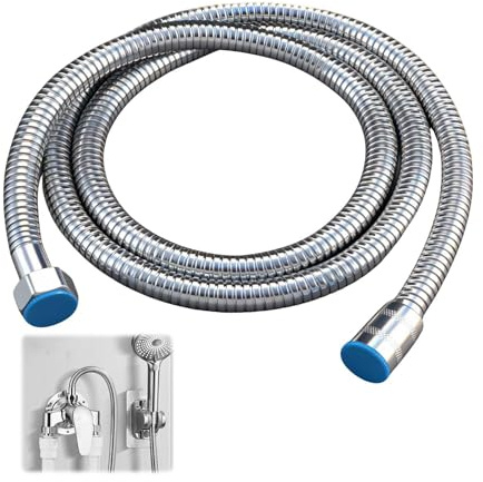 1M Shower Head Hoses, Universal Stainless Steel Shower Hose for Bath Taps Flexible Design Anti Kink and Leakproof Easy DIY Replacement, for Bath, Shower Replacement