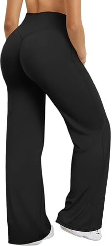 XDSP Pantaloni Yoga Donna Vita Alta Pantalone a Gamba Larga Opaque Controllo della Pancia Pantalone Casual Pantaloni Sportivi Pantalone Eleganti Pantaloni Fitness Pilates Danza Palestra Jogging Gym