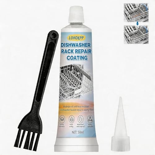 50ml Reparador Bandejas y Rejillas de Lavavajillas, | Reparación de Óxido en la Cesta del Lavavajillas, Masilla Plastico Reparacion, Recubrimiento para la Reparación