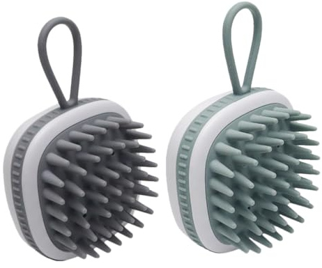 PAMINGONO Cepillo que Promueve el Crecimiento Natural del Cabello de Silicona de Masajeador de Cuero Cabelludo Diseño Antideslizante 2piezas para Bebés y Niños