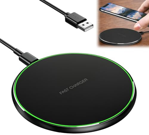 35W Fast Wireless Charger Pad, USB C Wireless Charging Pad, Qi Wireless Charger Pad 20W for iPhone 16/15/14/13/12/11/XS/X/8 Galaxy S24/S23/S22/S21 all Qi Phones (Black)