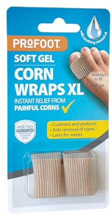 Profoot SoftGel Corn Wraps XL, Corn Relief, Pressure & Friction (1 Pack) | Soft gel wraps cushion painful corns while reducing pressure and friction on bigger toes.