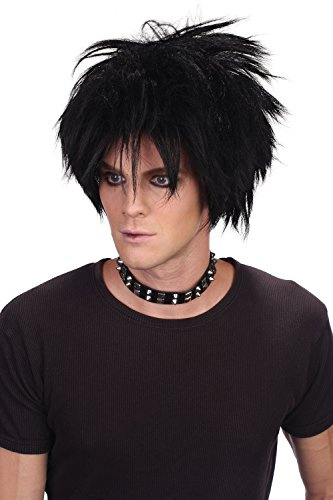 80s Black Spiky Rock Wig