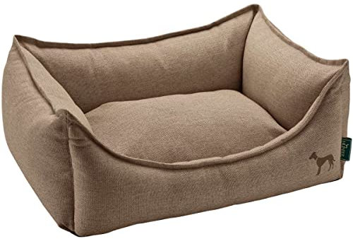 HUNTER Livingston Hundesofa, Hundebett, Strukturstoff, klassisch, L, braun, 100 x 75 x 35 cm