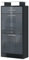 Vladon Schuhschrank Loret V2, Schuhkipper für 8 Paar Schuhe mit 2 Klappen, 1 Schublade und Glasablage, Schwarz matt/Grau Hochglanz (46 x 104 x 23 cm)