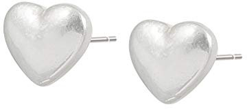Sence Copenhagen Ohrringe Silber Damen - Essentials Heart Ohrringe aus Messing Versilbert - Kleine Herz Ohrstecker B:0,8 x L:0,7 cm - Z445