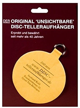 DISC Plate Hangers 353-100MM Plate Hanger 'Disc' with Metal Hook for Gluing 100 mm Yellow (Pack of 1)