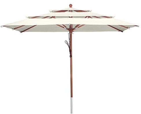 anndora Sonnenschirm 3-lagig 300 x 300 cm eckig Gartenschirm Natural