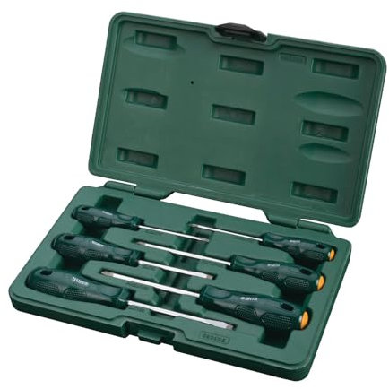 SATA ST09303ESJ Schraubendreher, Schraubenzieher Set mit rutschfestem und ergonomischem Griff für hohe Kraftübertragung 6 Tlg.
