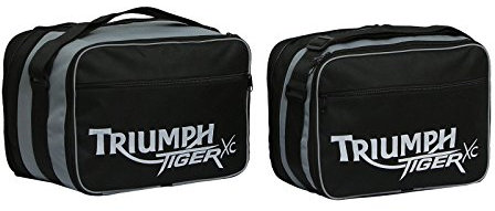 GREAT BIKERS GEAR - Triumph Tiger 800 / 800Xc weiß Bedruckte Packtasche Innengepäcktaschen Koffer innentaschen Motorrad