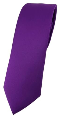 TigerTie Corbata de diseño estrecho en un solo color, ancho de corbata de 5,5 cm, morado, Talla única