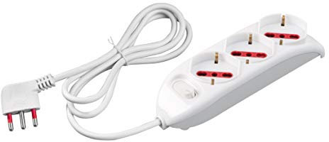 ROSI RS94001 Multipresa Serie Emilia, Bianco, 3 prese schuko biv. 10/16A