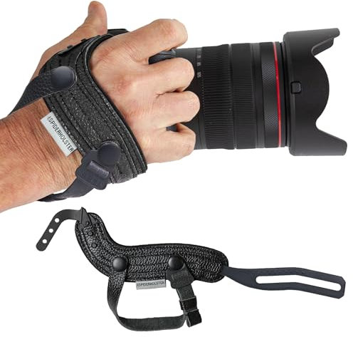SpiderPro Hand Strap v2 Handschlaufe aus Leder - Schwarz