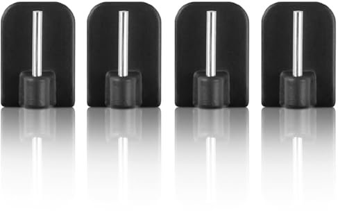 16 Stück Anthrazite Selbstklebende Haken für Vitragestangen, Gardinenstangen, Vorhangstangen, Bistrostangen