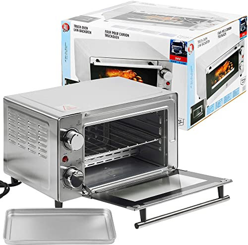 Portable 9L Mini Oven 24V / 300W Electric Camper Van Truck Toaster Grill Oven in Stainless Stee for Trucks, Cars, Caravans and Buses