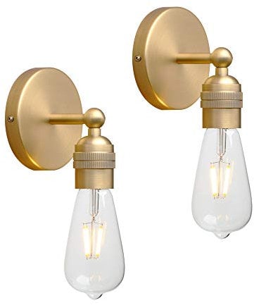 Yosoan 2pcs Vintage Sconce Wall Lights, Nordic Loft Edison Up/Down Wall Light Fittings, E27 Light Fixture for Restaurant Corridor Dining Room Kitchen Bedroom Cafe Bar (Antique)