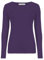 janisramone Womens Ladies Round Neck Long Sleeve T-Shirt Stretchy Plain Fitted Basic Jersey Casual Tee Top Purple